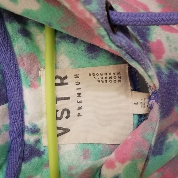 VSTR Premium Pastel Rainbow Tie Dye Hoodie Sweatshirt - Picture 2 of 5